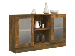 vidaXL Vitrinenschrank Räuchereiche 120x30,5x70 cm Holzwerkstoff 815627