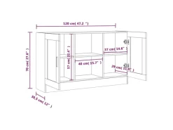 vidaXL Vitrinenschrank Räuchereiche 120x30,5x70 cm Holzwerkstoff 815627