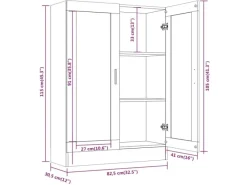 Clearance vidaXL Vitrinenschrank Räuchereiche 82,5x30,5x115 cm Holzwerkstoff