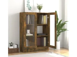 Clearance vidaXL Vitrinenschrank Räuchereiche 82,5x30,5x115 cm Holzwerkstoff