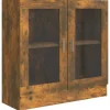 vidaXL Vitrinenschrank Räuchereiche 82,5x30,5x80 cm Holzwerkstoff