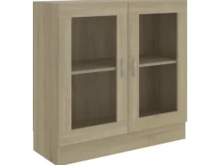 Clearance vidaXL Vitrinenschrank Sonoma-Eiche 82,5x30,5x80 cm Holzwerkstoff
