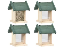 Sale vidaXL Vogelfutterhäuser 4 Stk. Tannenholz