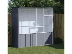vidaXL Voliere Anthrazit 215x78x200 cm Verzinkter Stahl