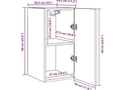 Hot vidaXL Wand TV Schrank Schwarz Eichen-Optik 30,5 x 30 x 60 cm 875069 Eiche Schwarz
