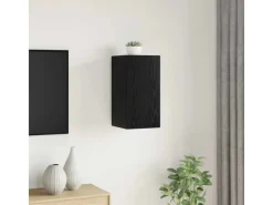 Hot vidaXL Wand TV Schrank Schwarz Eichen-Optik 30,5 x 30 x 60 cm 875069 Eiche Schwarz