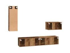 Online vidaXL Wand TV Schrank Set 4-Tlg 200 x 30 x 30 cm Holzwerkstoff 3393465 Altholz