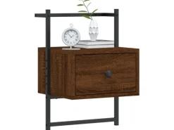 vidaXL Wand-Nachttisch Braun Eiche 35x30x51 cm Holzwerkstoff