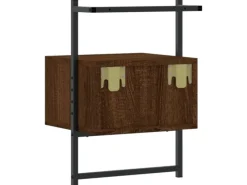 vidaXL Wand-Nachttisch Braun Eiche 35x30x51 cm Holzwerkstoff
