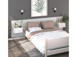 vidaXL Wand-Nachttisch Hochglanz-Weiß Holzwerkstoff Modell 3