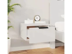 Online vidaXL Wand-Nachttisch Hochglanz-Weiß 34x30x20 cm