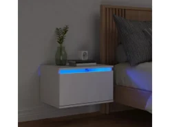 Clearance vidaXL Wand-Nachttisch mit LED-Leuchten Weiß Modell 4