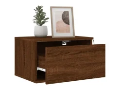 Online vidaXL Wand-Nachttisch mit LED-Leuchten Braun Eichen-Optik Modell 4