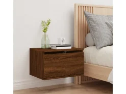 Online vidaXL Wand-Nachttisch mit LED-Leuchten Braun Eichen-Optik Modell 4
