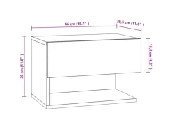 vidaXL Wand-Nachttisch Räuchereiche Holzwerkstoff Modell 4