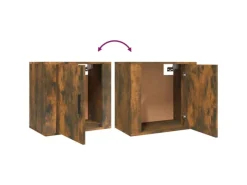 vidaXL Wand-Nachttisch Räuchereiche 50x30x47 cm