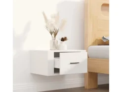 vidaXL Wand-Nachttisch Weiß 50x36x25 cm