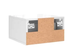 Best vidaXL Wand-Nachttische 2 Stk Hochglanz-Weiß 35x35x20 cm Modell 7