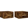 vidaXL Wand-Nachttische 2 Stk Räuchereiche 35x35x20 cm Modell 6