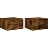 vidaXL Wand-Nachttische 2 Stk Räuchereiche 35x35x20 cm Modell 3