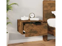 vidaXL Wand-Nachttische 2 Stk Räuchereiche 34x30x20 cm