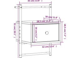 Hot vidaXL Wand-Nachttische 2 Stk Räuchereiche 35x30x51 cm Holzwerkstoff