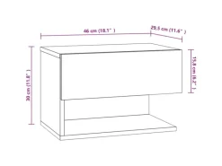 New vidaXL Wand-Nachttische 2 Stk Räuchereiche Holzwerkstoff Modell 4