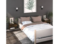 New vidaXL Wand-Nachttische 2 Stk Räuchereiche Holzwerkstoff Modell 4