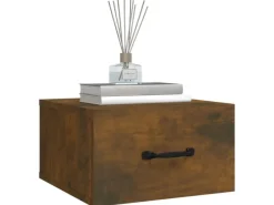 vidaXL Wand-Nachttische 2 Stk Räuchereiche 35x35x20 cm Modell 1