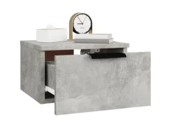 New vidaXL Wand-Nachttische 2 Stk Betongrau 34x30x20 cm