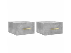 New vidaXL Wand-Nachttische 2 Stk Betongrau 35x35x20 cm Modell 5