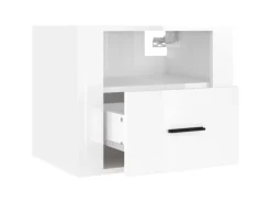 vidaXL Wand-Nachttische 2 Stk Hochglanz-Weiß 50x36x40 cm