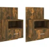 vidaXL Wand-Nachttische 2 Stk Räuchereiche Holzwerkstoff Modell 1