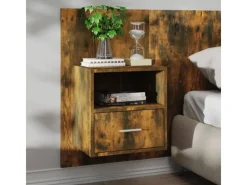 vidaXL Wand-Nachttische 2 Stk Räuchereiche Holzwerkstoff Modell 1