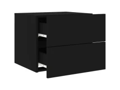 Best vidaXL Wand-Nachttische mit LED-Leuchten 2 Stk Schwarz Modell 5