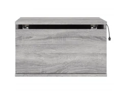 Online vidaXL Wand-Nachttische mit LED-Leuchten 2 Stk Grau Sonoma Modell 4