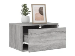 Online vidaXL Wand-Nachttische mit LED-Leuchten 2 Stk Grau Sonoma Modell 4