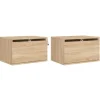 vidaXL Wand-Nachttische mit LED-Leuchten 2 Stk Sonoma-Eiche Modell 4
