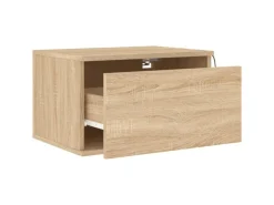 vidaXL Wand-Nachttische mit LED-Leuchten 2 Stk Sonoma-Eiche Modell 4