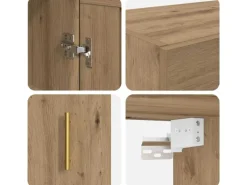 vidaXL Wandschrank Artisan-Eiche 69,5 x 34 x 90 cm Holzwerkstoff 882425