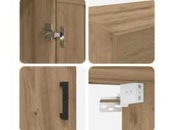 vidaXL Wandschrank Artisan-Eiche 69,5 x 34 x 90 cm Holzwerkstoff 882431