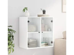 vidaXL Wandschrank mit Glastüren Weiß 68x37x68,5 cm