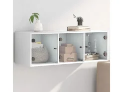 Outlet vidaXL Wandschrank mit Glastüren Weiß 102x37x35 cm