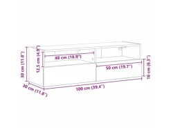 Online vidaXL Wand-TV-Schrank 2 Stk Schwarz Eichen-Optik 100x30x30cm 862193 Eiche Schwarz