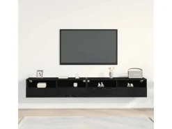 Online vidaXL Wand-TV-Schrank 2 Stk Schwarz Eichen-Optik 100x30x30cm 862193 Eiche Schwarz