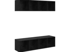 vidaXL Wand-TV-Schrank 4 Stk Schwarz Eichen-Optik 37 x 37 x 72 cm 3393532