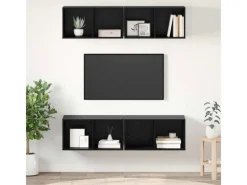 vidaXL Wand-TV-Schrank 4 Stk Schwarz Eichen-Optik 37 x 37 x 72 cm 3393532