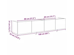 vidaXL Wand-TV-Schrank Eiche Handwerklich 80 x 35 x 31 cm Holzwerkstoff 863107