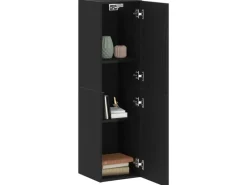 Sale vidaXL Wand-TV-Schrank Schwarze Eiche 30,5 x 30 x 110 cm Holzwerkstoff 862572 Eiche Schwarz