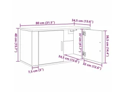 vidaXL Wand-TV-Schrank Set Wandmontiert 3-Tlg Schwarz Eichen-Optik 3415599